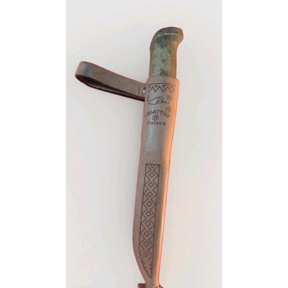 Vintage Rapala J. Marttiini Finland Fillet knife With‎ Leather Sheath Signed 4in